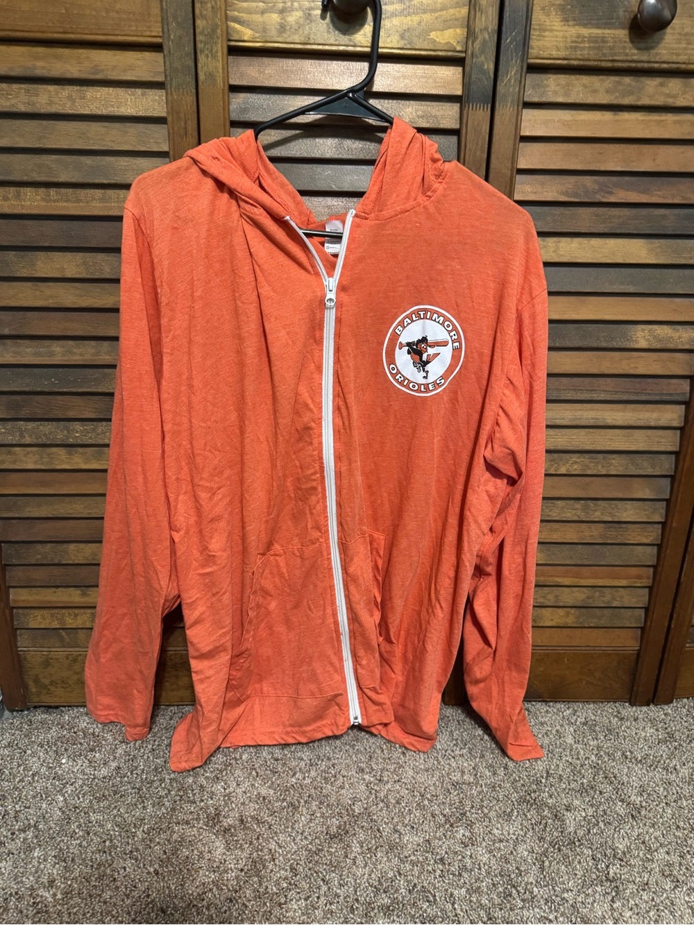 Orange Zip-Up Hooded Sweatshirt